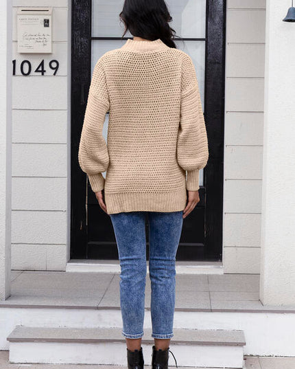 Round Neck Slit Sweater