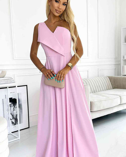 One-Shoulder Sleeveless Maxi Dress