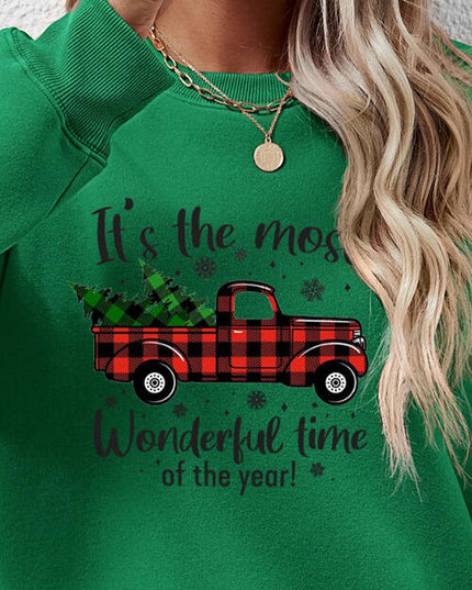 Graphic Round Neck Long Sleeve Sweatshirt