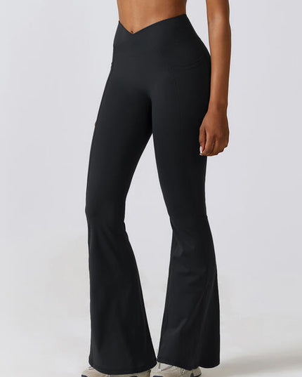Flare Leg Active Pants with Pockets
