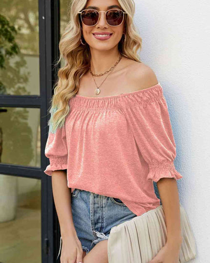 Short Flounce Sleeve Top