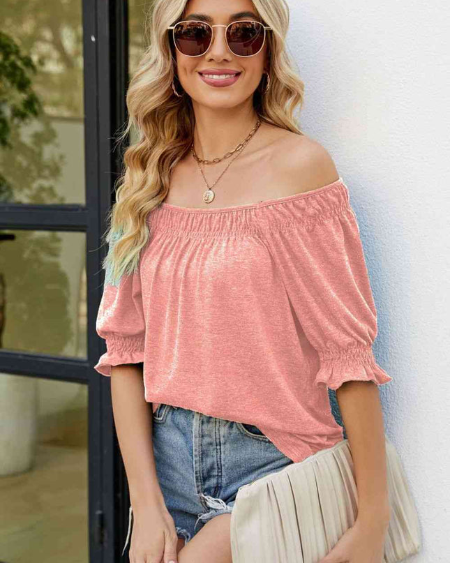 Short Flounce Sleeve Top