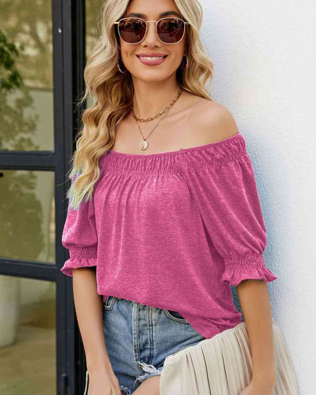 Short Flounce Sleeve Top