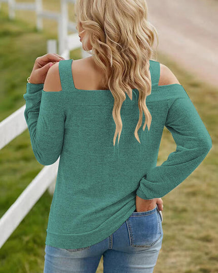Full Size Cutout Cold Shoulder Blouse