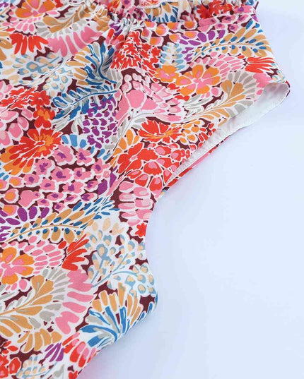 Floral Mock Neck Tank Top