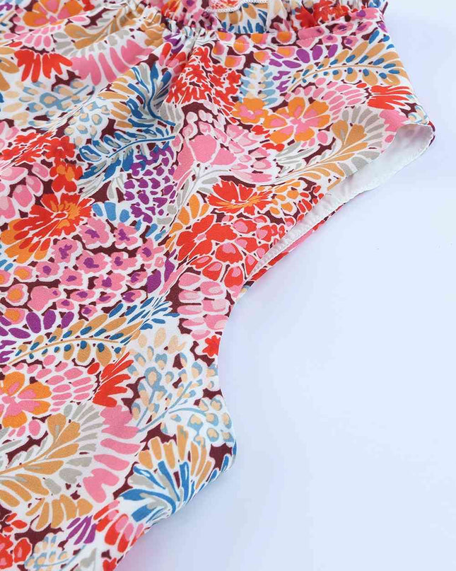Floral Mock Neck Tank Top