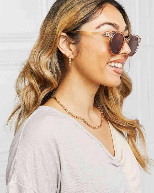 Round Full Rim Polycarbonate Frame Sunglasses