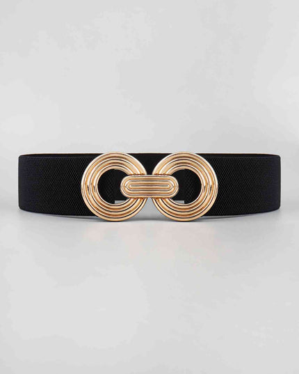 Geometric Buckle Elastic Wide Belt