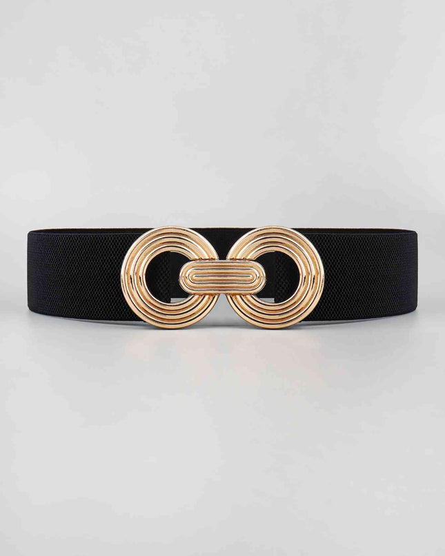 Geometric Buckle Elastic Wide Belt