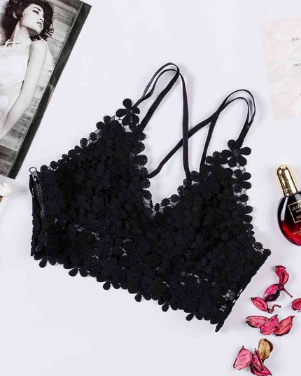 Lace Crochet Crisscross Bralette
