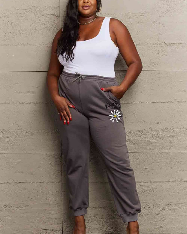Simply Love Simply Love Full Size Drawstring DAISY Graphic Long Sweatpants