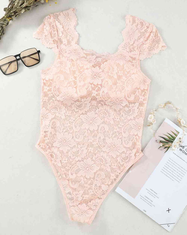 Ruched Sweetheart Neck Lace Bodysuit