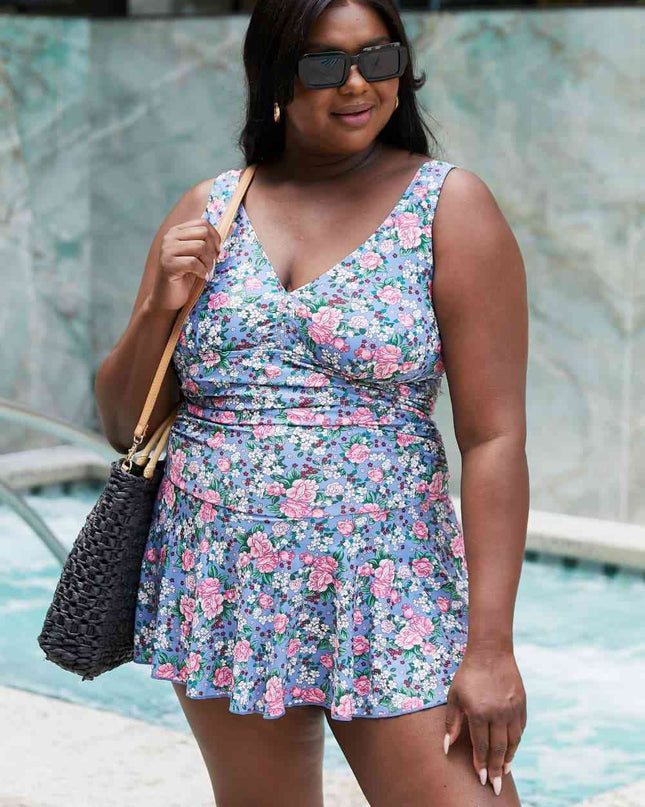 Marina West Swim Full Size Clear Waters Swim Dress in Rose Sky