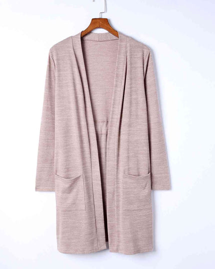 Long Sleeve Open Front Cardigan with Pocket