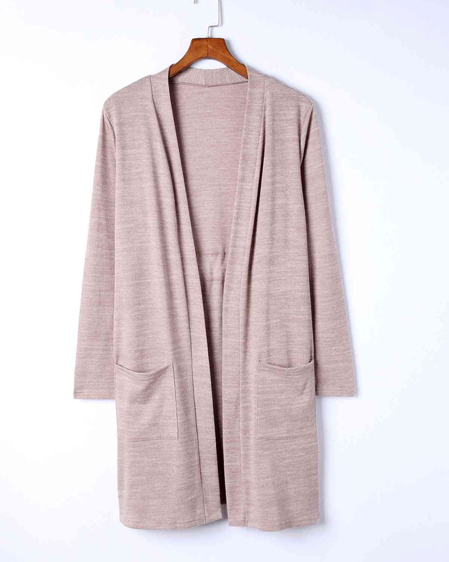 Long Sleeve Open Front Cardigan with Pocket