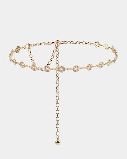 Rhinestone Decor Zinc Alloy Belt