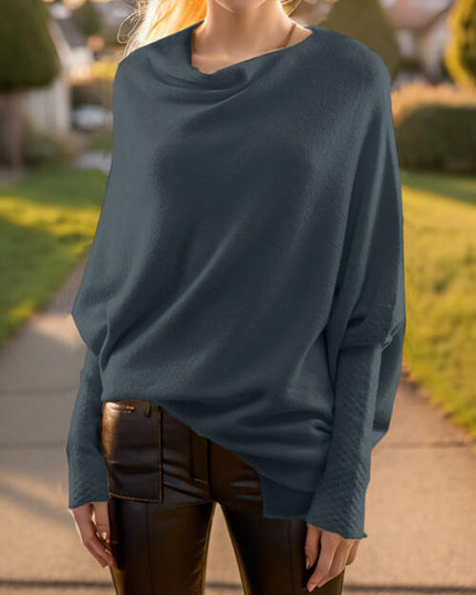 Texture Round Neck Long Sleeve Sweater