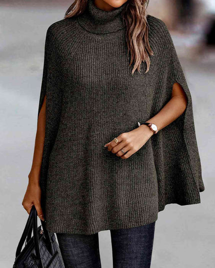 Turtleneck Dolman Sleeve Poncho