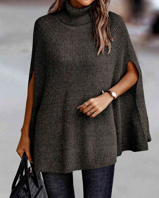 Turtleneck Dolman Sleeve Poncho
