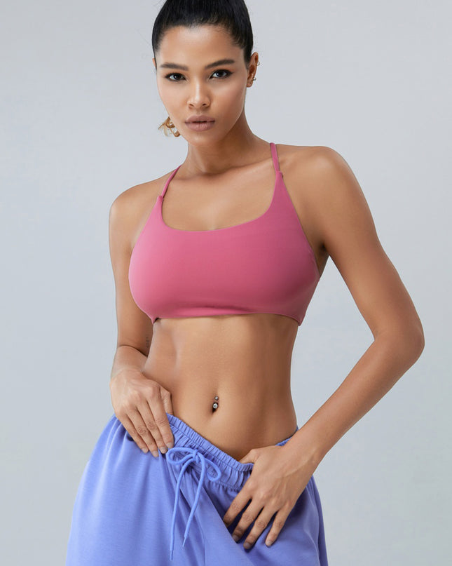 Crisscross Spaghetti Strap Active Bra