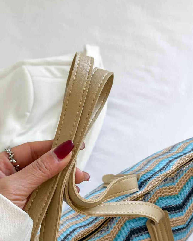 Chevron Straw Tote Bag