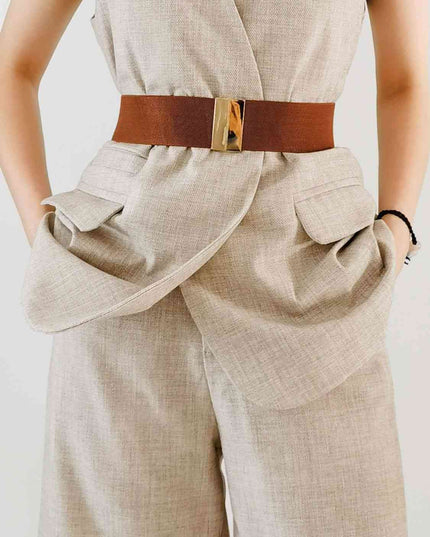 Alloy Buckle Elastic Belt