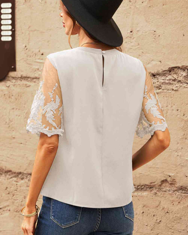 Half Sleeve Round Neck Blouse