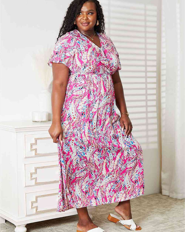 Double Take Multicolored V-Neck Maxi Dress