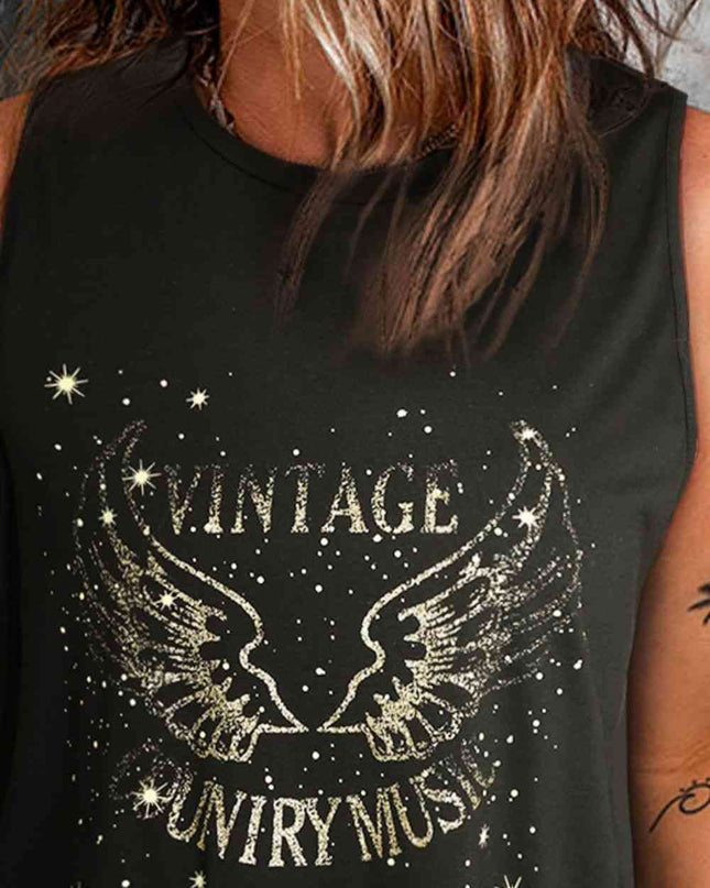 Graphic Round Neck Tank
