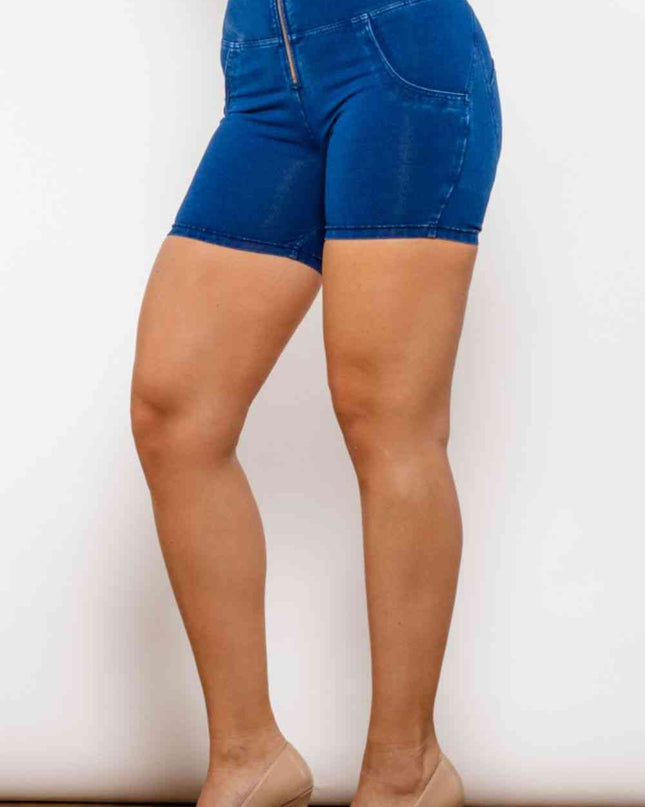 Full Size Zip Closure Denim Shorts