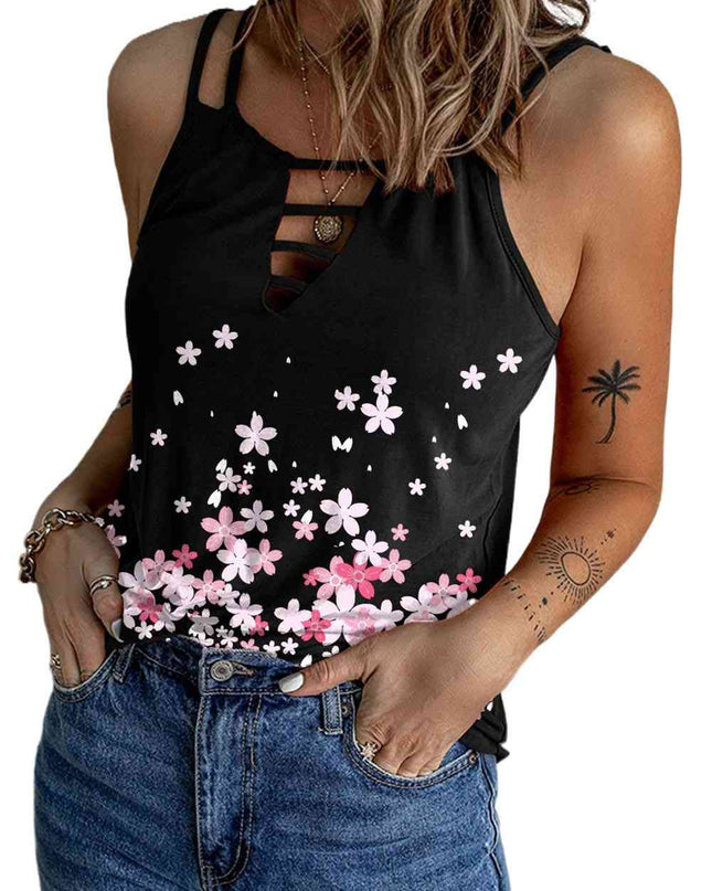 Floral Double-Strap Ladder Detail Cami
