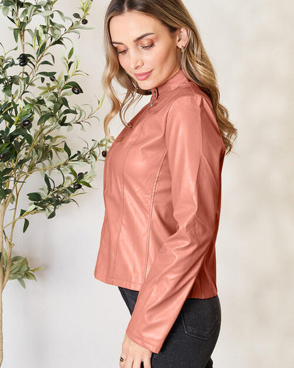 Mock Neck Zip Up Jacket