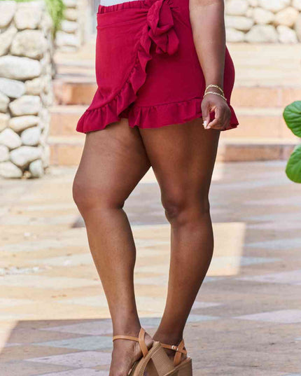 GeeGee Remember Me Plus Size Ruffled Hem Skort