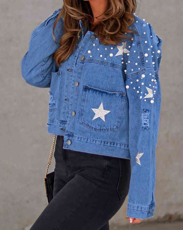 Bead Detail Denim Jacket
