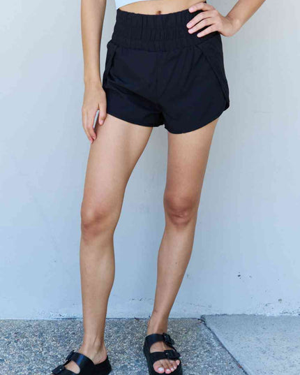 Ninexis Stay Active High Waistband Active Shorts in Black
