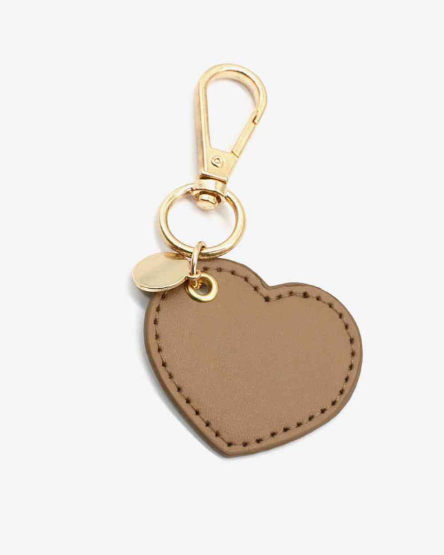 Assorted 4-Pack Heart Shape PU Leather Keychain