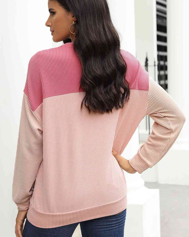 Color Block Dropped Shoulder T-Shirt