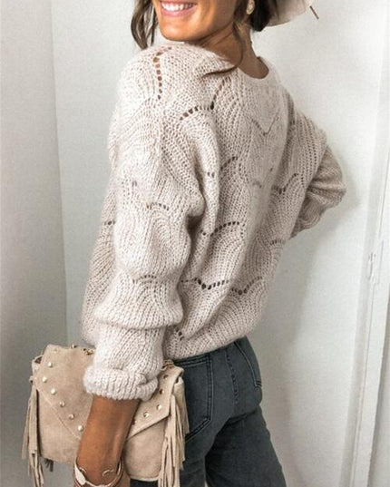 Openwork Button Up Long Sleeve Cardigan