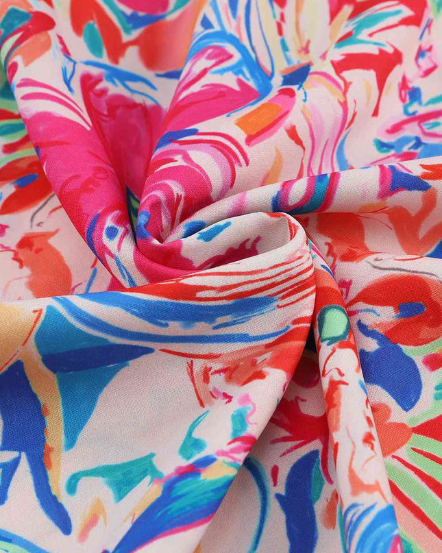 Floral Round Neck Butterfly Sleeve Blouse