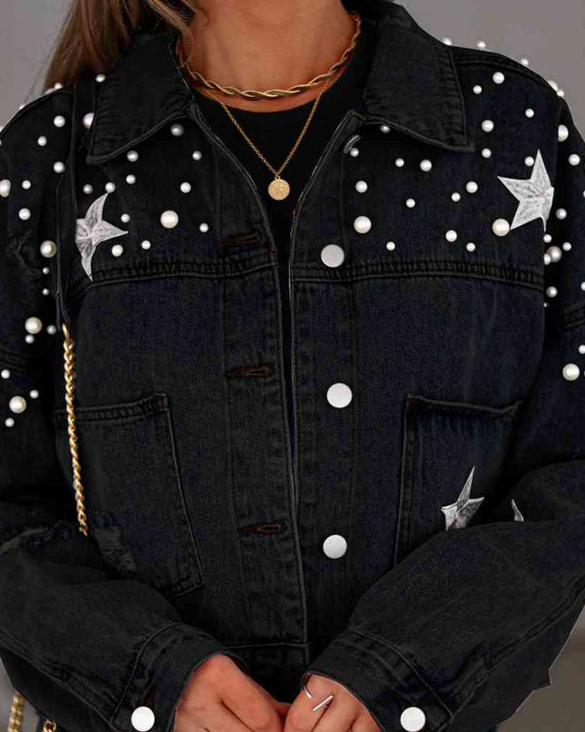Bead Detail Denim Jacket
