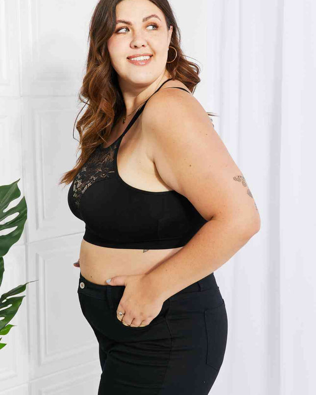 Zenana Romantic Night Full Size Lace Cutout Bralette
