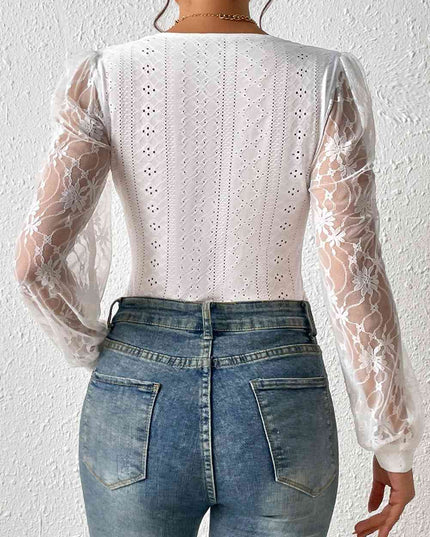 Eyelet Lace Detail Bodysuit