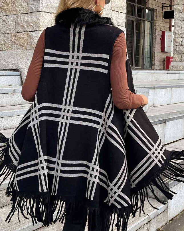 Sleeveless Fringe Detail Cardigan