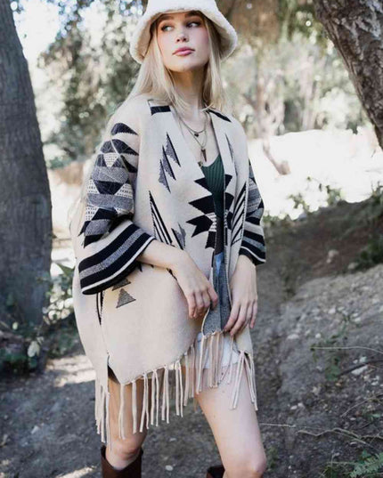Leto Muir Woods Geometric Print Cardigan