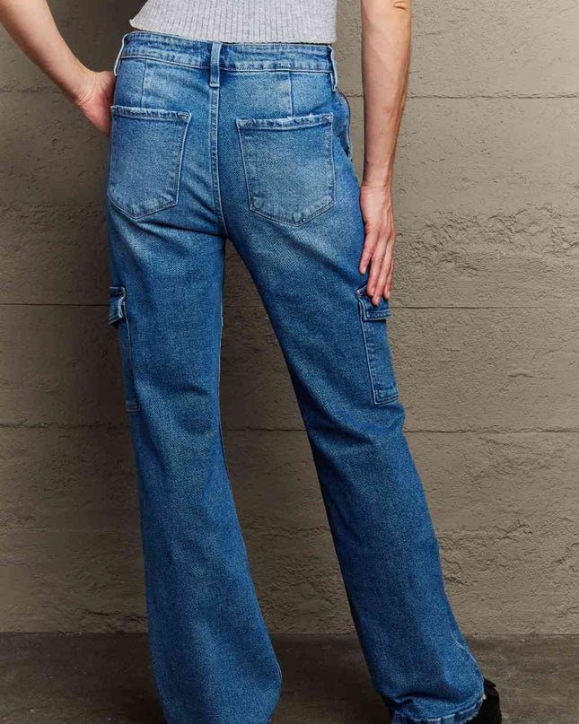 Kancan Holly High Waisted Cargo Flare Jeans