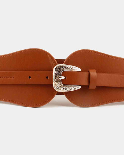 Wide Elastic Belt with Alloy Buckle