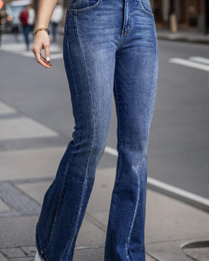Plus Size High Waist Flare Jeans