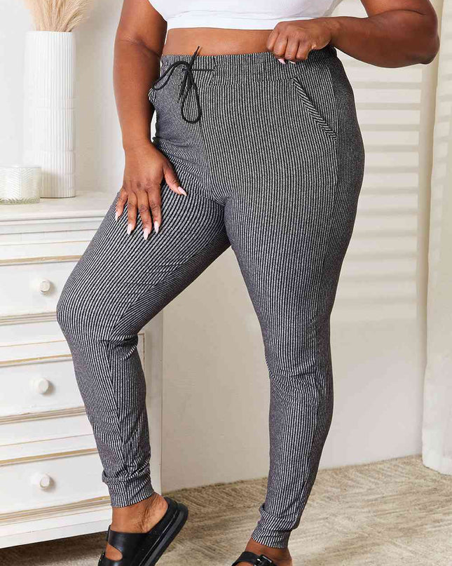 Leggings Depot Full Size Striped Printed Joggers