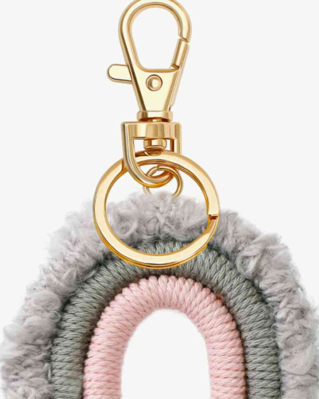 Fringe Trim Rainbow Key Chain