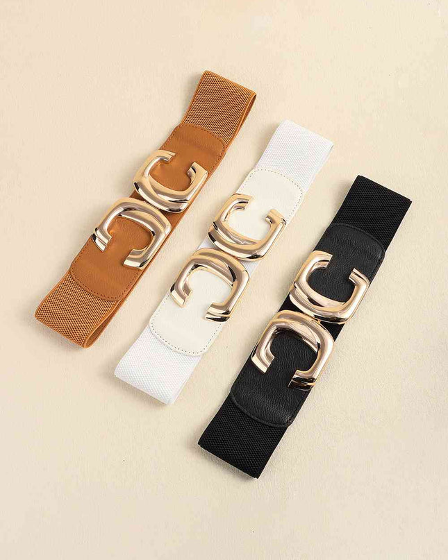 Zinc Alloy Buckle Elastic Wide Belt